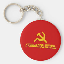 With Socialism Everybody Wins! Government Satire Key Chain