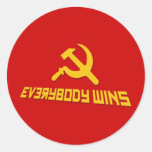 With Socialism Everybody Wins! Government Satire Sticker