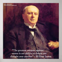 Wm James "Stress Cure" Wisdom Quote Poster by Rick