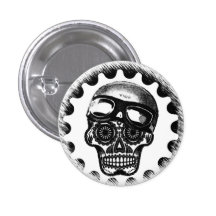 W'nR'n Sugar Skull Cafe Racer Pinback Button
