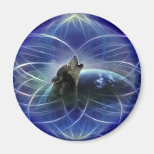 Wolf and the dreamcatcher refrigerator magnets