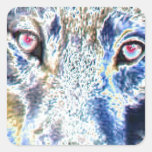 Wolf face colored stickers