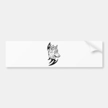 Wolf Head Design Bumper Sticker