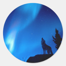 Wolf Howling Stickers