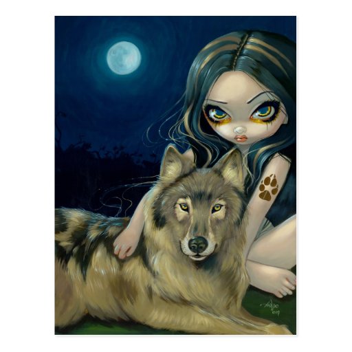 "Wolf Moon" Postcard