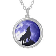 Wolf Silhouette & Full Moon Custom Jewelry