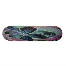 Woman and Flower, Patchwork (Muted) Custom Skateboard