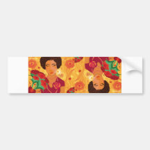 Woman and Love Roses bumper sticker