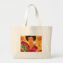 Woman and Love Roses jumbo bag