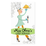 Woman chef high heels catering business cards
