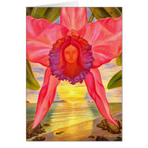 Woman Clothed in Sunset - Note Card