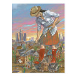 Woman Gardening postcard