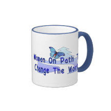 Woman On Path Mugs