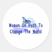 Woman On Path Stickers