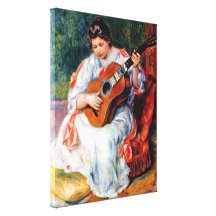 Woman Playing The Guitar by Renoir Canvas Prints