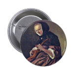 Woman Playing The Sistrum.,  By Jan Steen  (Best Q Pinback Buttons