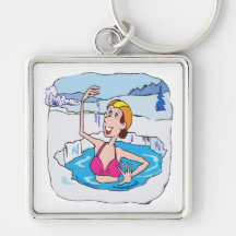 Woman Polar Bear Key Chain