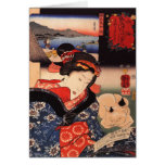Woman Reading with Cat Greeting Card