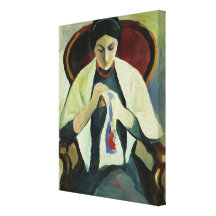 Woman Sewing Gallery Wrap Canvas