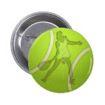 WOMAN TENNIS PLAYER DESIGN PINBACK BUTTONS