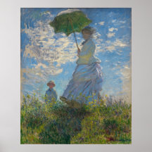 Woman with a Parasol by Claude Monet Print