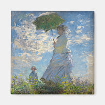 Woman with a Parasol - Madame Monet and Her Son Magnets
