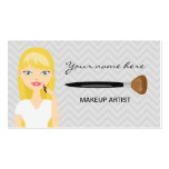 Woman With Blonde Long Hair Makeup Artist Business Card Template