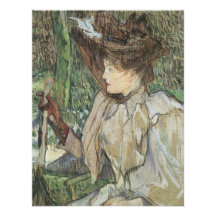 Woman with Gloves by Toulouse Lautrec, Vintage Art Custom Announcements