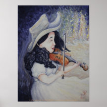 Woman's Autumnal Twilight Serenade Posters