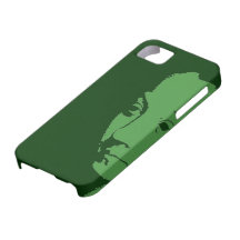 Woman's Face Green on Green iPhone 5 Cases