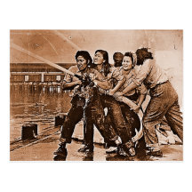 Women Firefighters Pearl Harbour December 7th Post Card