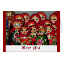 Women Nest, Russian Nesting Dolls Greeting Cards