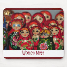 Women Nest, Russian Nesting Dolls Mouse Mats