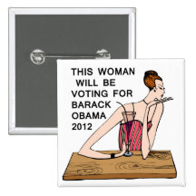 Women Voting For Barack Obama Button