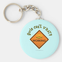 Women Working Construction Sign Key Chain