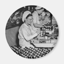 Women Working in Munitions Plant WWII Refrigerator Magnets