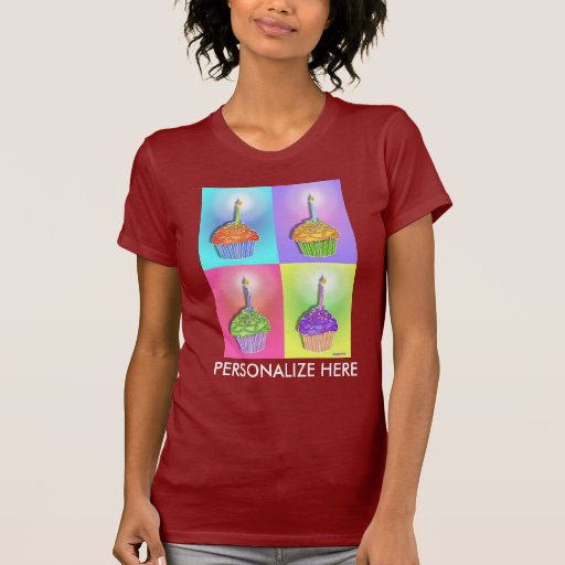 Women's Dark Tees - Birthday Cupcakes