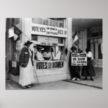 Women's Suffrage at a Vote Booth in 1915 Poster