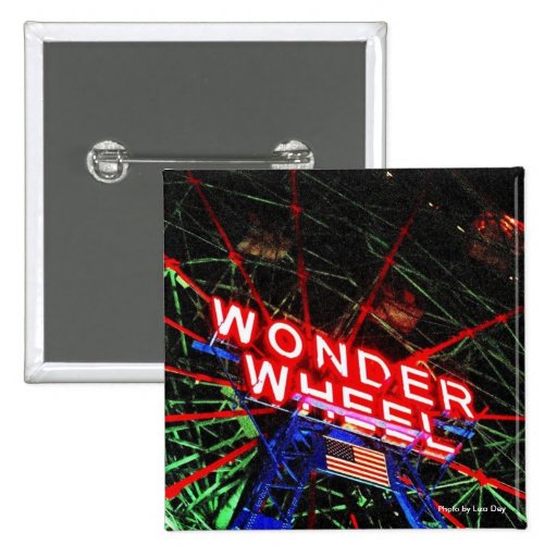 'Wonder Wheel Neon' Square Button
