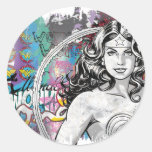 Wonder Woman Collage 6 Round Sticker