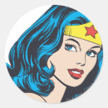 Wonder Woman Face Round Sticker