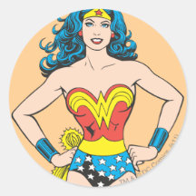 Wonder Woman Hands on Hips Round Sticker