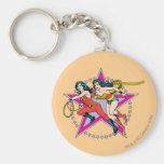 Wonder Woman Star Background Keychains