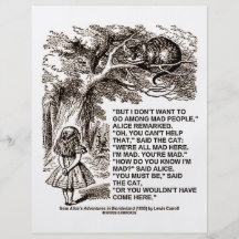 Wonderland Alice Go Among Mad People Quote Personalized Flyer