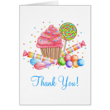 Wonderland Cupcake Candy Lollipop Sweet Tarts Greeting Card