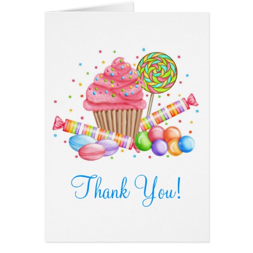 Wonderland Cupcake Candy Lollipop Sweet Tarts Greeting Card