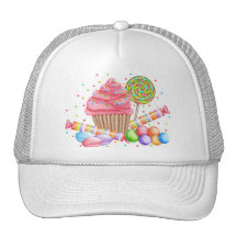 Wonderland Cupcake Candy Lollipop Sweet Tarts Mesh Hats