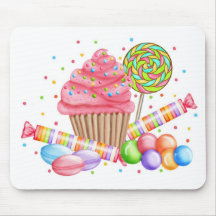 Wonderland Cupcake Candy Lollipop Sweet Tarts Mousemat