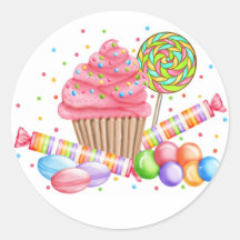 Wonderland Cupcake Candy Lollipop Sweet Tarts Stickers
