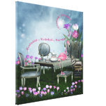 Wonderland Flamingo & Cheshire Cat Canvas Stretched Canvas Print